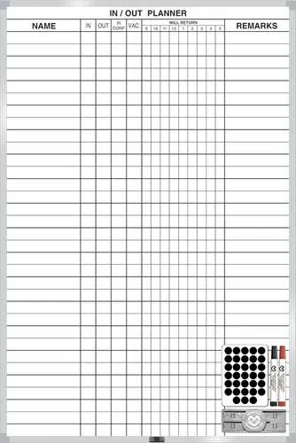 Miniatura 7 de Magna Visual - Kit magnético de planificación de borrado en seco (18 x 24 pulgadas, 15 nombres, azul) - Tablero de acero con marco de aluminio