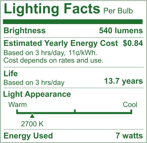 Miniatura 6 de Bioluz LED Paquete de 4 Bombillas LED BR20 Luz de Inundación Interior R20 Regulables Alto CRI 2700K Blanco Cálido, Equivalente a 50 Vatios Usa 7W