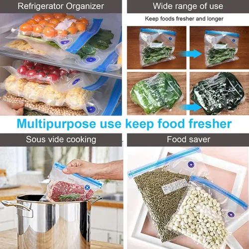 Miniatura 5 de Bolsas selladoras al vacío reutilizables sin BPA (8 x 9 pulgadas, 10 x 11 pulgadas, 10 x 13 pulgadas)
