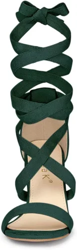 Miniatura 2 de Allegra K Sandalias de tacón de bloque con cordones para mujer