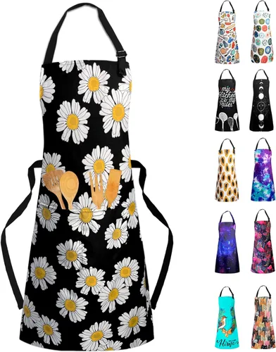 Miniatura 11 de Delantal Babero Ajustable Impermeable con 2 Bolsillos Delantales de Cocina para Mujeres Hombres Chef