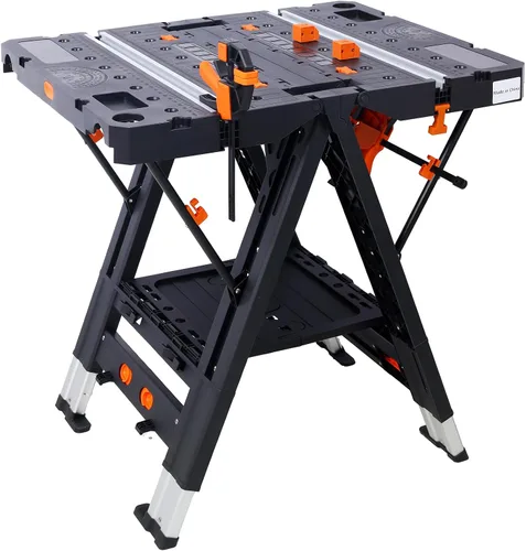 Miniatura 2 de Mesa de trabajo plegable 2 en 1 y caballete, 31" Ancho x 25" Profundidad x 28" Altura Configuración fácil Banco de trabajo portátil, mesa de trabajo