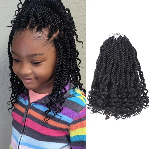 Miniatura 32 de Cabello rubio de ganchillo para mujeres negras, trenzas senegalesas onduladas de ganchillo de 12 pulgadas, trenzas kinky de ganchillo cortas 27613