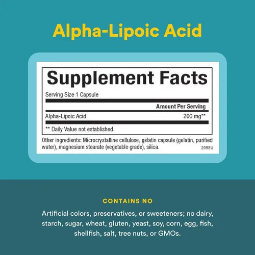 Miniatura 4 de Natural Factors Cápsulas de ácido alfa-lipoico de 200 mg, 60