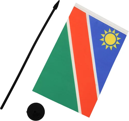 Miniatura 143 de AZ FLAG Sierra Leone Bandera de mesa 5'' x 8'' - Bandera de escritorio de Sierra Leona 21 x 14 cm - Bastón y base de plástico negro