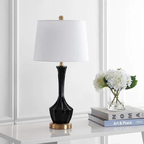 Miniatura 5 de SAFAVIEH Lighting Collection Ronan - Lámpara de mesa moderna y contemporánea de 28 pulgadas para dormitorio, sala de estar, oficina, escritorio