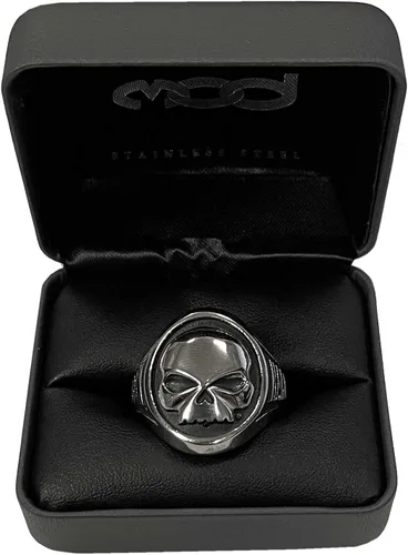 Miniatura 4 de Harley-Davidson Anillo de metal de acero inoxidable Willie G Skull para hombre - PlataNegro