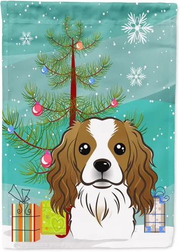 Miniatura 54 de Caroline's Treasures BB1622CHF - Bandera de casa Shih Tzu con árbol de Navidad y gris plateado para porche, grande, para colgar en la pared