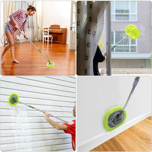 Miniatura 7 de Limpiador de Pared, Trapeador de Pared de Máximo 66'' con Mango Largo, Trapeador de Polvo para Techo con Poste de Extensión de Codo Ahorrador