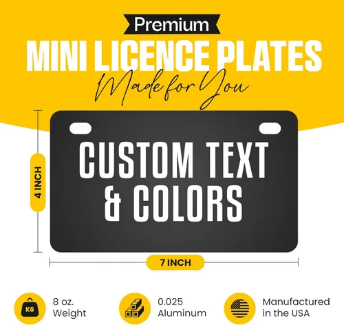 Miniatura 2 de Placa de matrícula personalizada para motocicleta - Placa de matrícula mini personalizada - Placa de matrícula para vehículo todo terreno - Placa