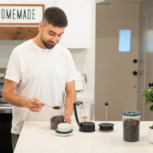 Miniatura 5 de SealVax® Juego de recipientes de café al vacío de 19 oz y 32 oz de vidrio de borosilicato Tapas herméticas, sellador al vacío eléctrico de parada