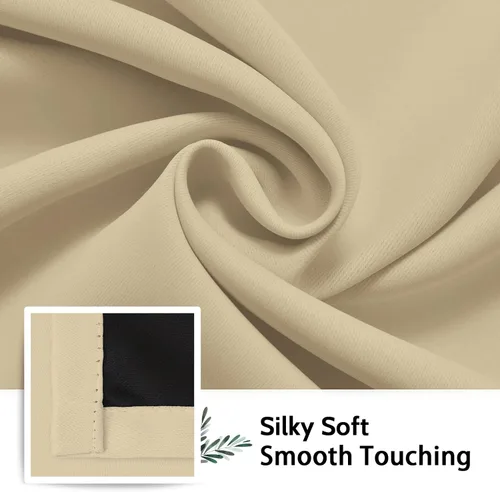Miniatura 7 de SimpleHome - Cortinas opacas 100% para recámara, cortinas de ventana con ojales beige, con aislamiento térmico, cortinas de oscurecimiento
