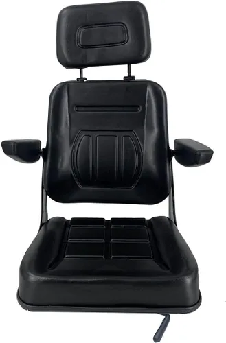 Miniatura 5 de Asiento universal para carretilla elevadora para cortacésped de jardín, asiento de suspensión plegable estilo Komatsu con reposabrazos y pista