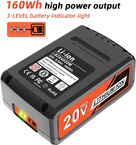 Miniatura 6 de Batería de repuesto para Black and Decker LBXR2520 LBXR2020 LBXR2020 LBX20 LBX20 LB2X4020 LB2X3020 y compatible con LCC221 LST522 LST201 LST220