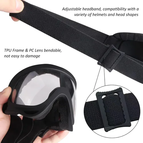Miniatura 3 de Gafas transparentes para motocross, ATV, motocicletas, motocross, ciclismo, UTV, todoterreno, esquí, gafas protectoras antivaho, a prueba de polvo