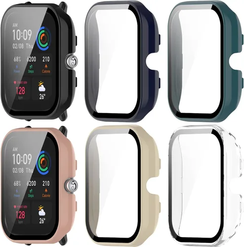 Miniatura 8 de Funda protectora compatible con Amazfit GTS 4 Mini protector de pantalla, carcasa completa de policarbonato duro, antiarañazos, cubierta completa