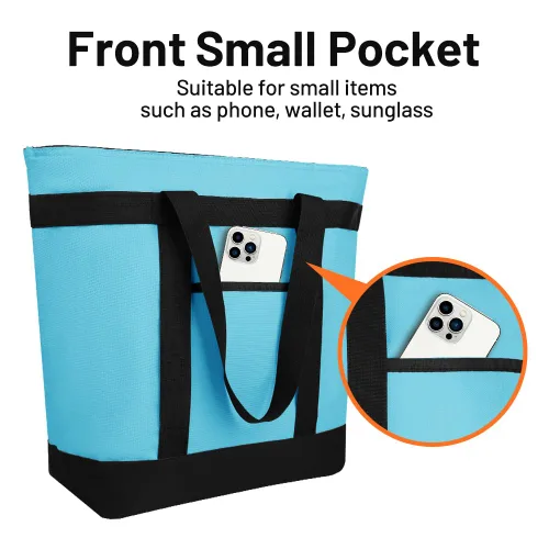Miniatura 7 de Bolsa tote reutilizable aislada para compras de comestibles para mujeres/hombres, bolsa de entrega de pizza/comida para mantener los alimentos