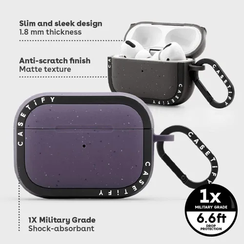 Miniatura 4 de CASETiFY Bounce - Funda para Airpods (3ª generación) con anillo - Black Kingsnake - Carbón mate