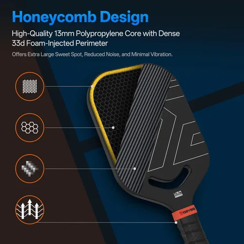 Miniatura 4 de DGYGQ Pickleball Paddles with Polypropylene Honeycomb Core, T700SC Power Carbon Fiber Pickleball Paddle, Increased Power for Ultimate Spin &