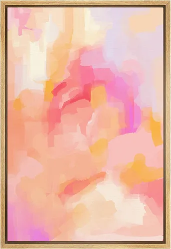 Miniatura 36 de SIGNFORD Lienzo enmarcado para pared, acuarela pastel, morado, luna, cielo, naturaleza, ilustraciones de área silvestre, arte moderno, vibrante