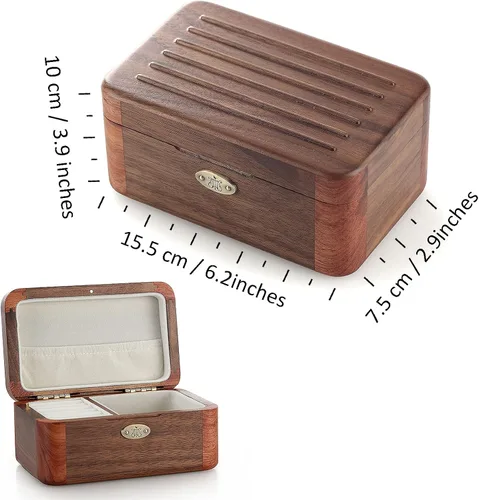 Miniatura 3 de SOFTALK Joyero de madera vintage, caja de música, caja de recuerdo, cajas musicales, regalos para boda, Navidad, cumpleaños, día de San Valentín
