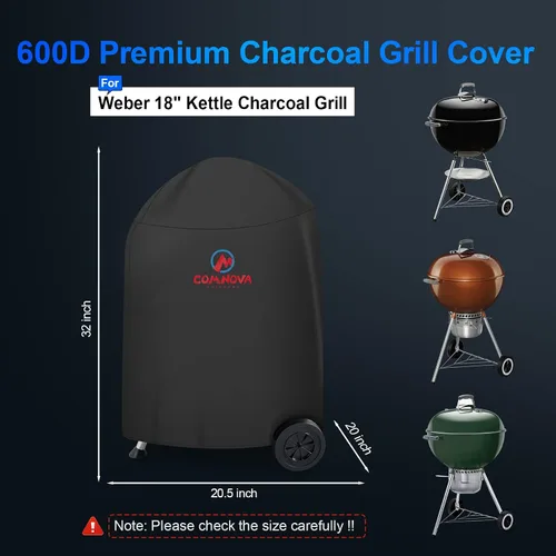 Miniatura 2 de Comnova Funda para Parrilla de Carbón - Resistente e Impermeable para Parrilla Kettle Weber, Parrilla Kettle Cuisinart y Más