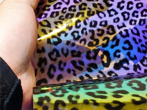 Miniatura 4 de The Yard - Tela de vinilo de plástico con estampado de leopardo transparente de calibre 30, 54 pulgadas de ancho, vendido por The Yard (dorado)