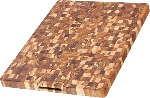 Miniatura 12 de Teakhaus Tabla de cortar en bloque de carnicero - Tabla de cortar extra grande y extra gruesa con canal para jugo - Ideas de regalo para fiestas