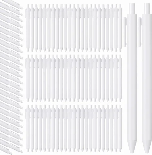 Miniatura 14 de Teling 100 bolígrafos retráctiles, cómodos, bonitos, elegantes, de escritura en punta media de 0.039 pulgadas para suministros de oficina
