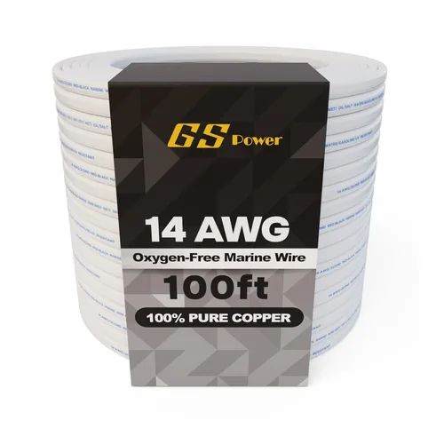 Miniatura 17 de GS Power 50 pies de alambre dúplex marino, alambre calibre 14, cable eléctrico para barco de cobre estañado libre de oxígeno 14 AWG, cable eléctrico