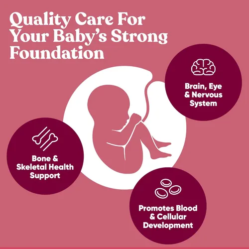 Miniatura 6 de Glow Vitaminas prenatales + folato & DHA – Multivitamínico para nutrir el embarazo, para bebés y mamá saludables – Ácido fólico, jengibre, zinc