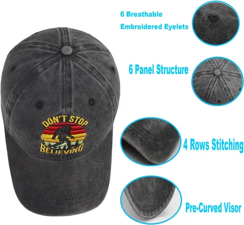 Miniatura 3 de Bigfoot - Gorra de béisbol de algodón clásico clásico lavado ajustable para hombres y mujeres