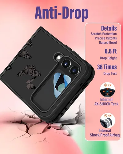 Miniatura 5 de Funermei para Samsung Galaxy Z Flip 4 Funda - Funda de Teléfono Bonita para Mujeres y Niñas con Mariposas Bonita Estética Femenina Diseño