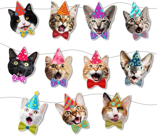 Miniatura 7 de Guirnalda de cumpleaños para perro Boston Terrier, pancarta de cumpleaños con caras fotográficas de Boston Terrier, decoración divertida de fiesta