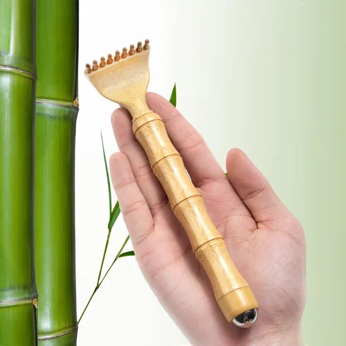 Rascador de espalda, rascador de espalda de bambú extensible portátil para hombres y mujeres con hermoso embalaje de regalo, rascador corporal para