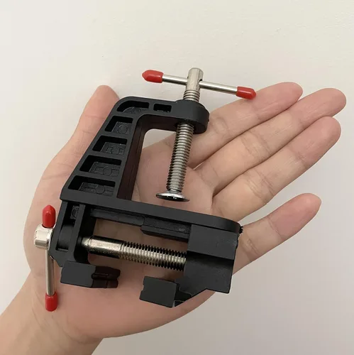 Miniatura 3 de Mini abrazadera de mesa pequeño banco de pasatiempos para reparaciones modelado pintura y manualidades (negro)