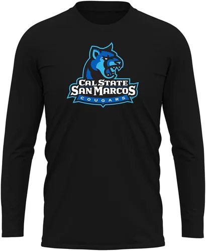 Miniatura 110 de Camisa deportiva de manga larga oficial de la NCAA Collegiate para hombre, colección negra con logotipo primario