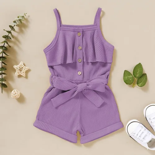 Miniatura 2 de Ropa de niña para bebé, ropa sin mangas, lindo halter mameluco de una sola pieza, conjunto de ropa de verano 1-5T
