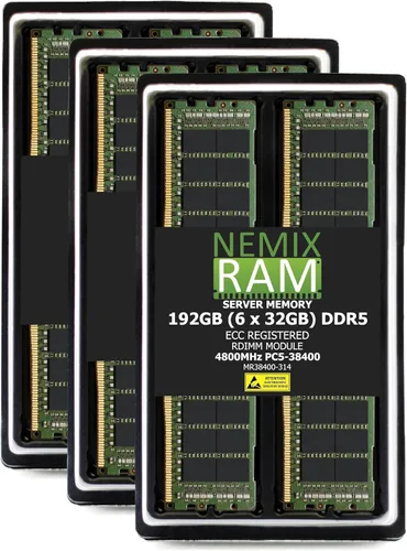 Miniatura 8 de Memoria NEMIX RAM de servidor RDIMM NEMIX RAM de 32 GB 1X32 GB DDR5 4800 MHz PC5-38400 1Rx4 1.1V CL40 288-PIN ECC