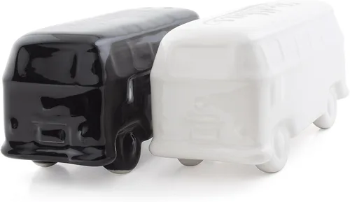 Miniatura 2 de BRISA VW Collection - Salero y pimentero Volkswagen de cerámica con diseño de autobús T1 juego de 2 piezas (autobús clásico/blanco y negro)