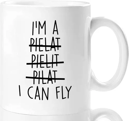 Aurahouse Divertidos regalos de aviación de piloto para hombres y mujeres, taza con la frase "I Can Fly", regalo de piloto de aviones para niños,