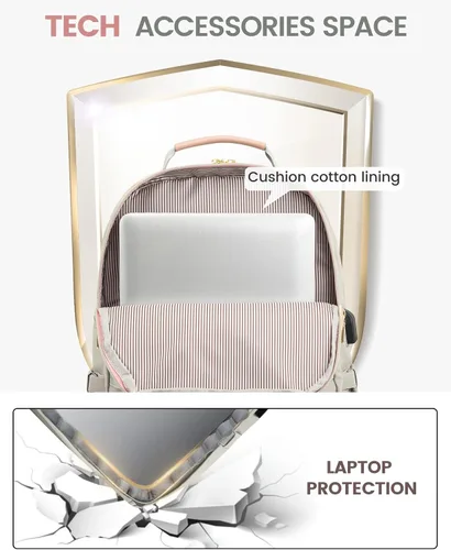 Miniatura 7 de LOVEVOOK Mochila de Viaje para Laptop Bolso para Mujeres Trabajo Negocios Bolsas de Computadora, rosa gris, 17 pulg., Mochilas de viaje