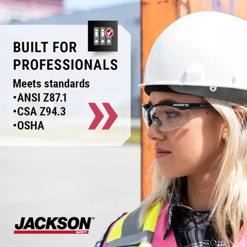 Miniatura 5 de Jackson Safety Gafas de seguridad SG – Protección ocular para hombres y mujeres – ANSI Z87.1 (paquete de 12)