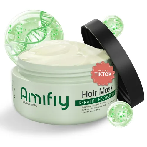 Mascarilla capilar de queratina, mascarilla de acondicionamiento profundo para cabello seco dañado, antiencrespamiento, hidratación intensiva y