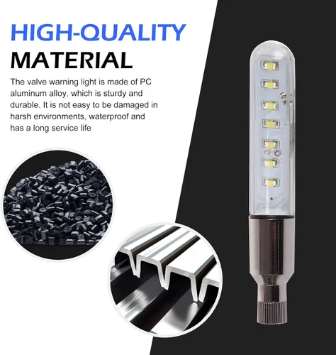 Miniatura 2 de 2 luces de vástago de válvula de neumático de bicicleta, IP55 impermeables, múltiples patrones de luz intermitente de radios de bicicleta