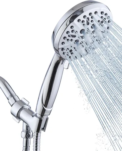 Cabezal de ducha de mano de alta presión, cobertura de cuerpo completo, potente cabezal con manguera de 60 pulgadas de largo y soporte con junta de