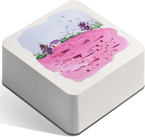 Miniatura 17 de FLUNBRATO Bloc de papel para acuarela, 80 hojas, 4.7 x 4.7 pulgadas, 100% algodón, prensa en frío, sin ácidos, 140 libras, 300 GSM, encuadernación