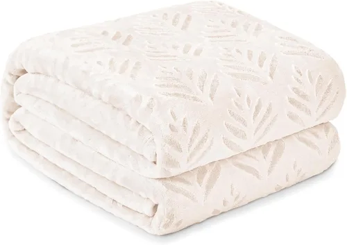 Miniatura 19 de Exclusivo Mezcla Manta de forro polar para sofá, mantas súper suaves y acogedoras para todas las estaciones, patrón de hojas, felpa ligera