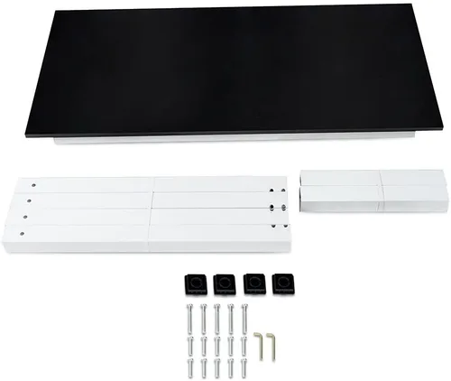 Miniatura 4 de G-PLUS Escritorio para computadora, mesa de trabajo resistente para oficina en casa, mesa de estudio de juegos simple de estilo moderno en blanco