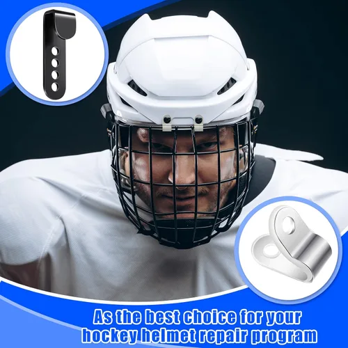 Miniatura 5 de Kit de reparación de casco de hockey de 33 piezas, kit de reparación de casco de fútbol, incluye clips en J en forma de R, clips de visera